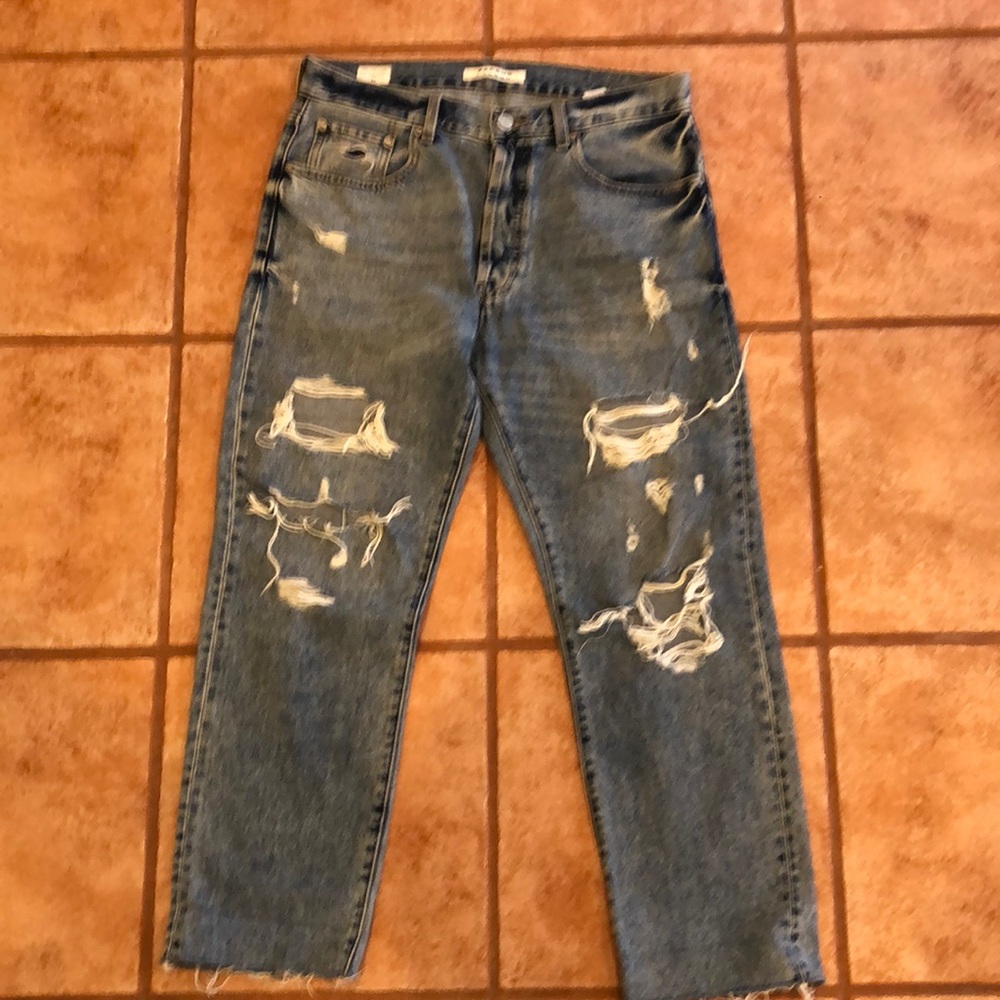 PACSUN Men’s Vintage Loose Distressed Button-fly Jeans